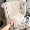 Solid Small Square Scarf Perspective Yarn Versatile Beach Silk Scarf Thin Tencel Skin-friendly Small Scarf Headscarf