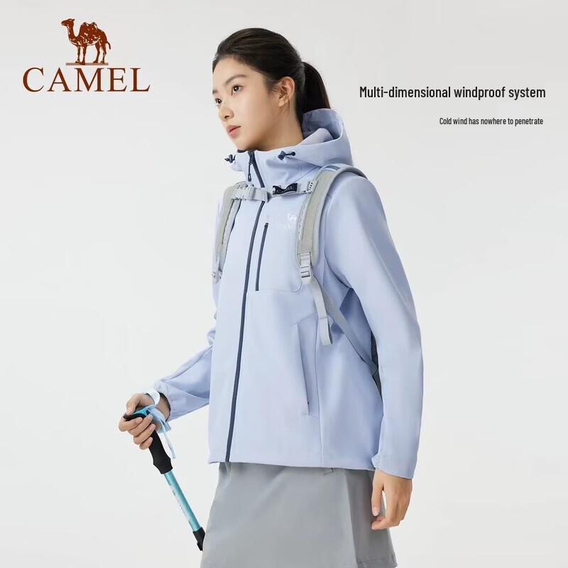 CAMEL Women's Fleece-Lined Windproof and Water-Resistant Jacket