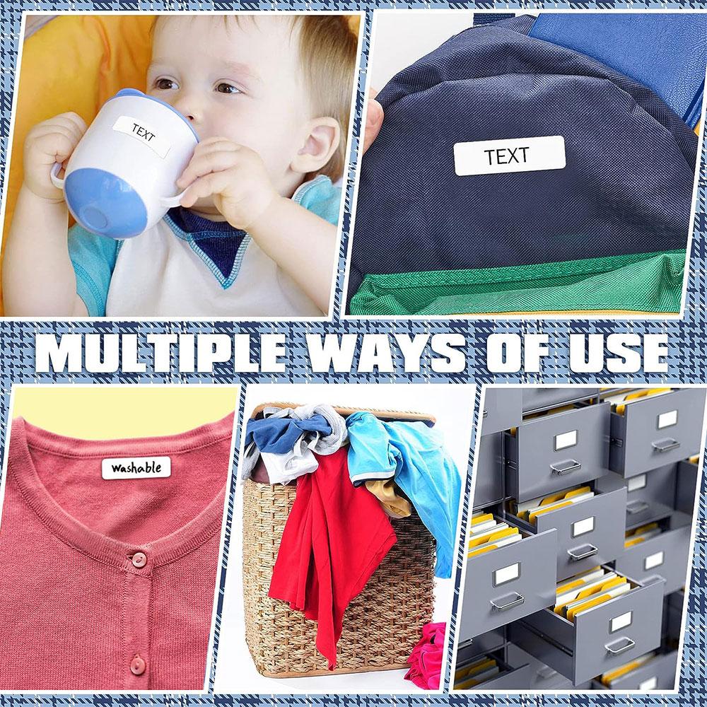 No-Iron Labels Wash Writable Self Adhesive Clothing Name Label And Permanent Fabric Markers Pen For Daycare School Home Decor