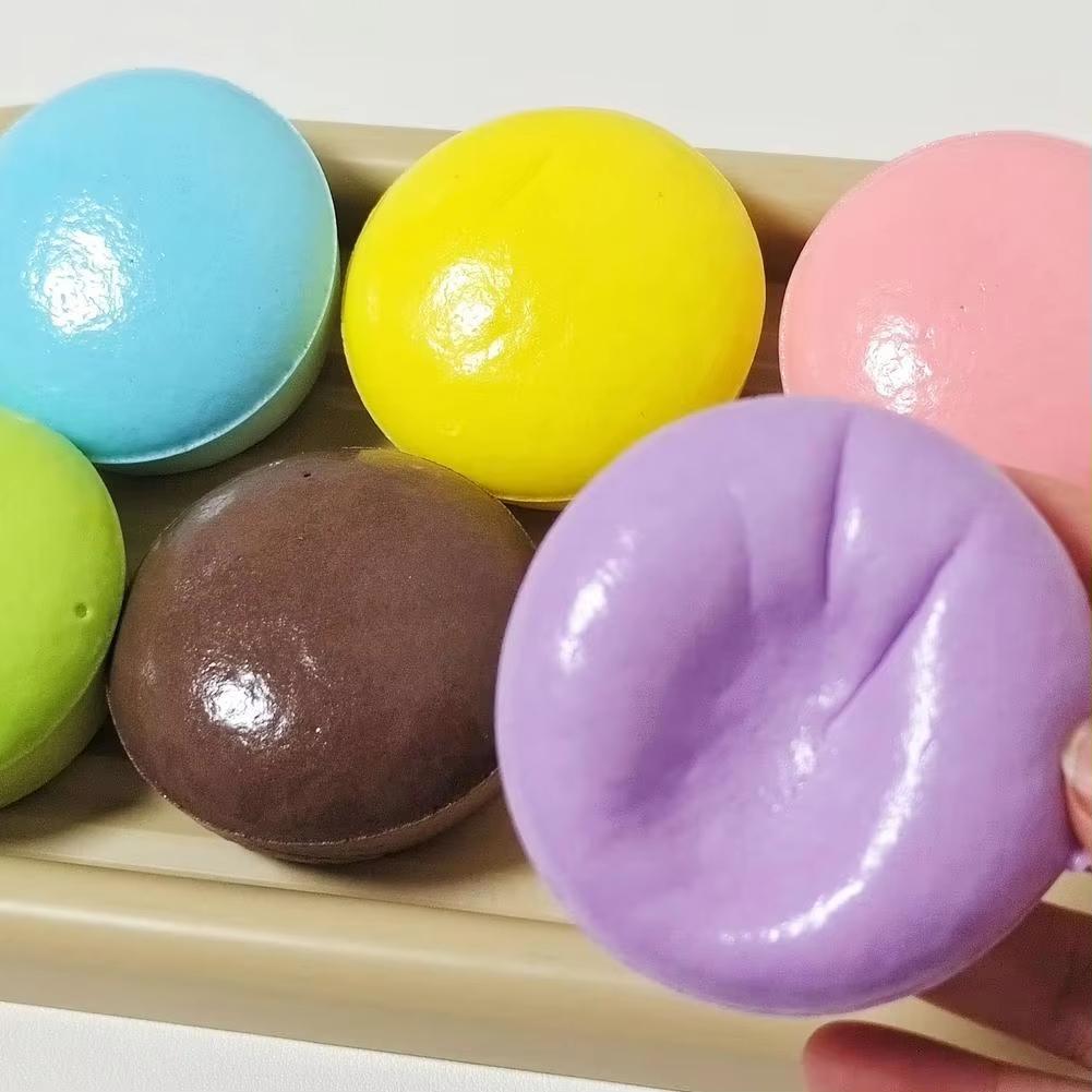 Purple Soft Potato Pinch Toy Sticky Small Cake Slow Rebound Decompression Candy Color Fun Party Gift Bun