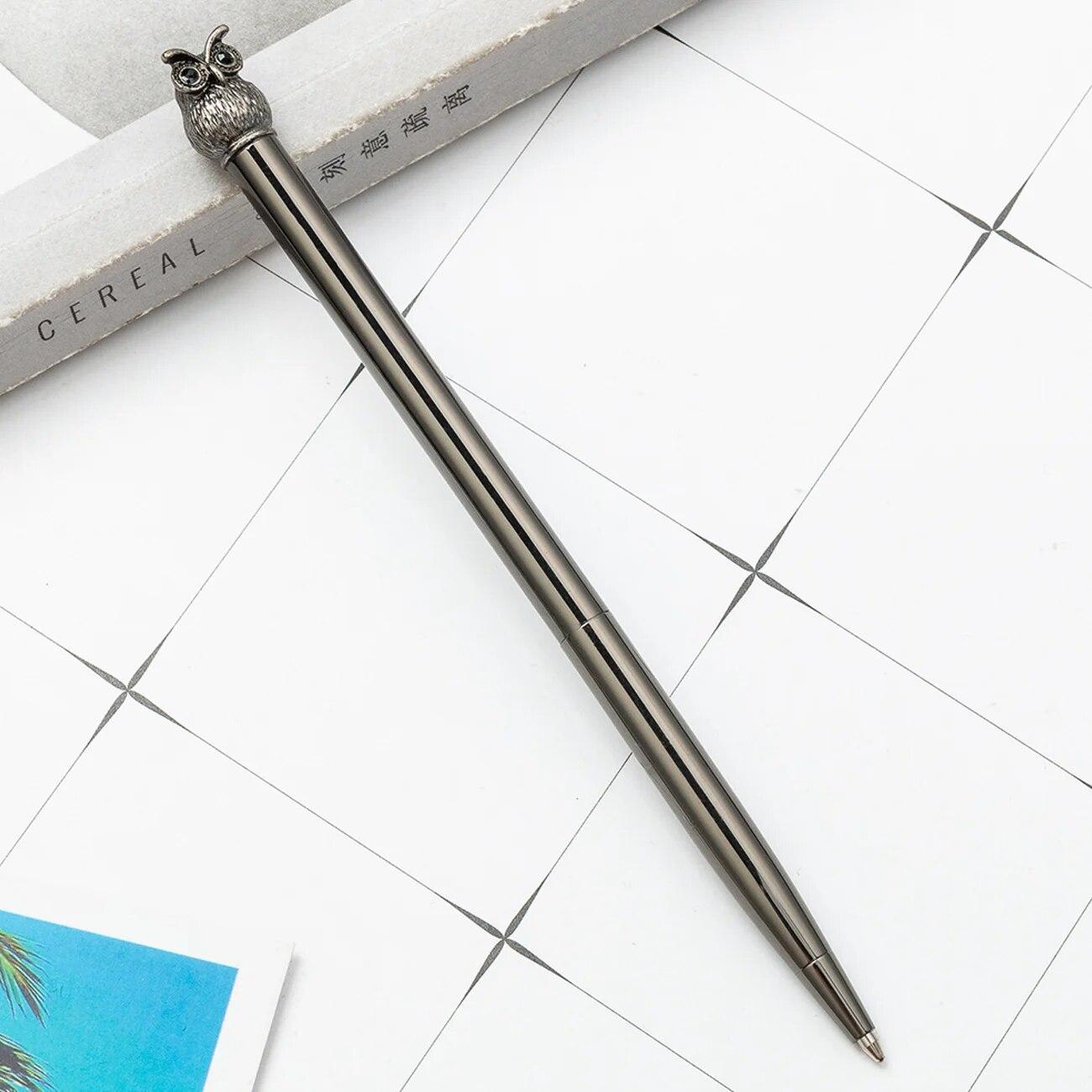 

1 шт. шариковая ручка Сова Любовь Кристалл Свадебная металлическая медная ручка офисные школьные принадлежности канцелярские принадлежности