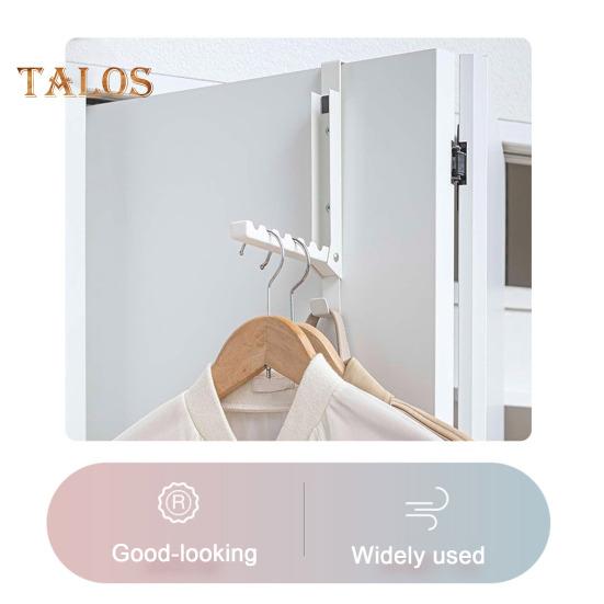 2Pcs Door Clothes Drying Rack Storage Hook Foldable Design Anti-Scratch Door Coat Hook Organizer with Anti-Slip Pads