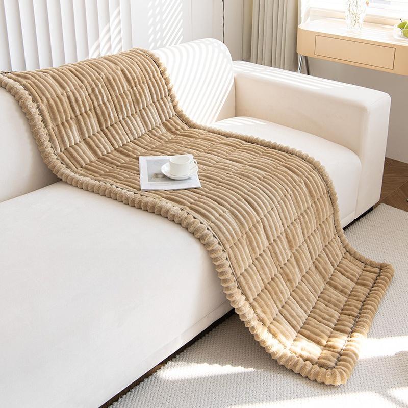 New Autumn and Winter Corduroy Sofa Cushions Plush Cushions Simple Modern Non Slip Leather Sofa Cover Cover Cloth