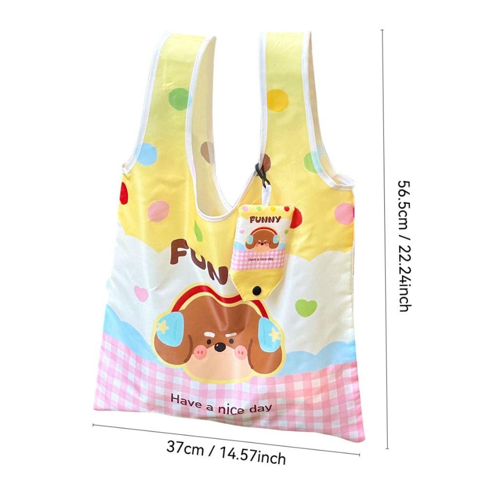 Large Capacity Shopping Bag Reusable Cartoon Supermarket Eco-Friendly Bag Portable Foldable Storage Tote Bags