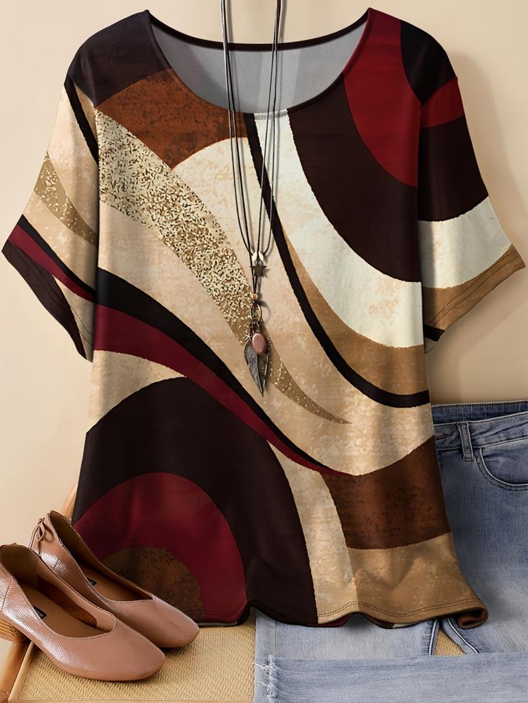 Vintage Women's Casual Loose T-Shirts Printed T-Shirt Fashion Tops Short Sleeves Tees O-Neck Oversized T-Shirt Female Clothing