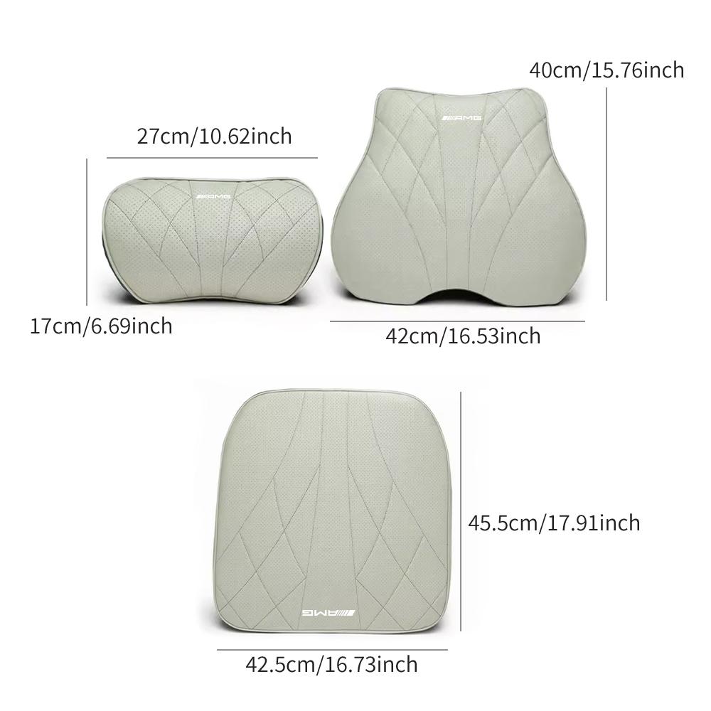 1pc Breathable PU Leather Soft Car Headrest/Lumbar/Seat Cushion For AMG Mercedes Benz W202 W203 W205 W211 W212 Auto Accessories