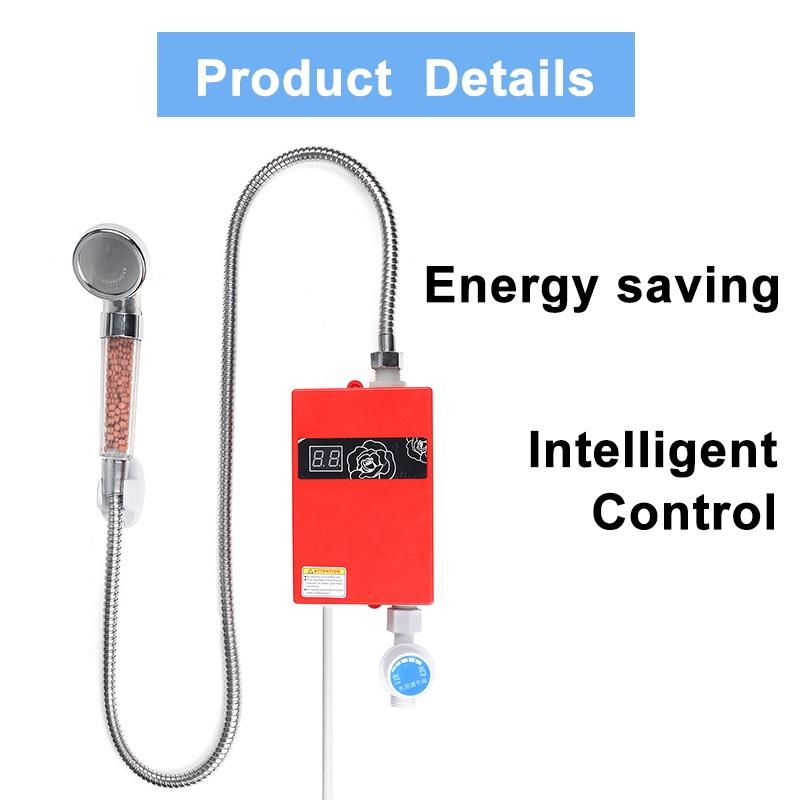220V 300W Universal Electric Water Heater Instant Tankless Water Heater 3KW Temperature Display Heating Shower + Nozzle
