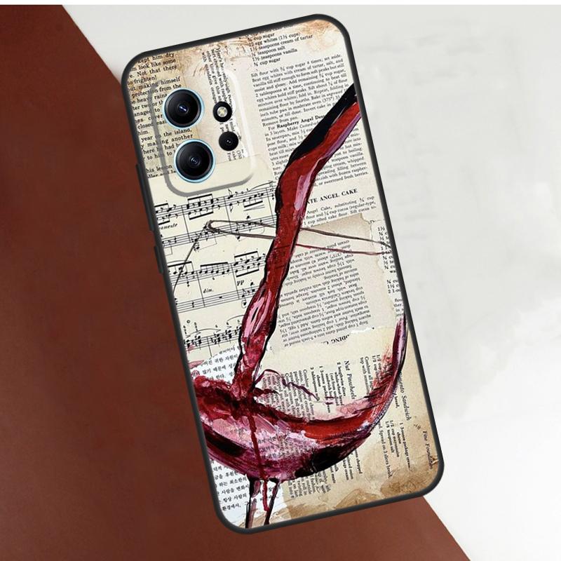 

Red Wine Glass Art Case For Xiaomi Redmi Note 14 10 11 12 13 15 Pro Plus Cover For Redmi 15 14C 10C 12C 13C 15C Redmi Note 13 4G