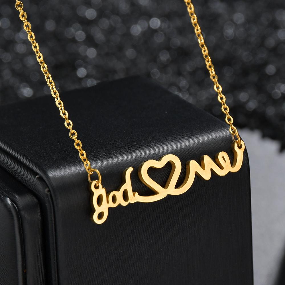 Atoztide Fashion Infinity Jesus Heartbeat Necklace For Women Stainless Steel Endless Forever Love Friendship Jewerly Gift