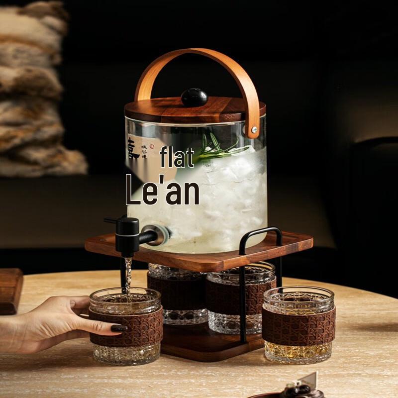 Andytai Glass Beverage Dispenser with Faucet