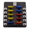 Universal 10 Way Fuse Box Block Fuse Holder Box Car Vehicle Circuit Automotive Car Fuse Accessory Tool