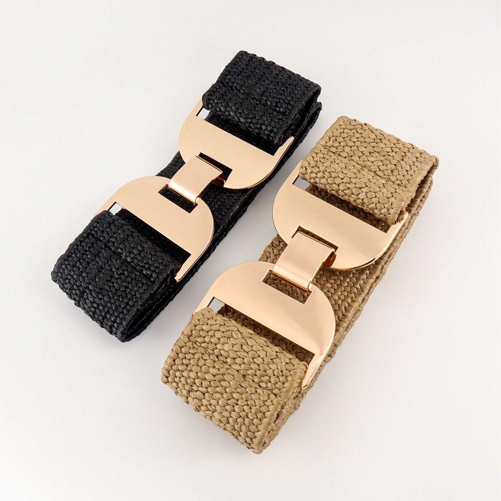 Luxury Design Elastic Waistbands Trendy Brand Stretch Cummerbunds Versatile Bohemian Woven Belts