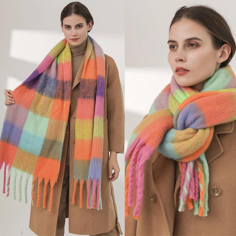 NY Luksus Vinter Tykk Varm Skjerf Dame Kasjmir Sjal og Wraps Pashmina Halsduk Bufanda Dame Lang Dusk Echarpe