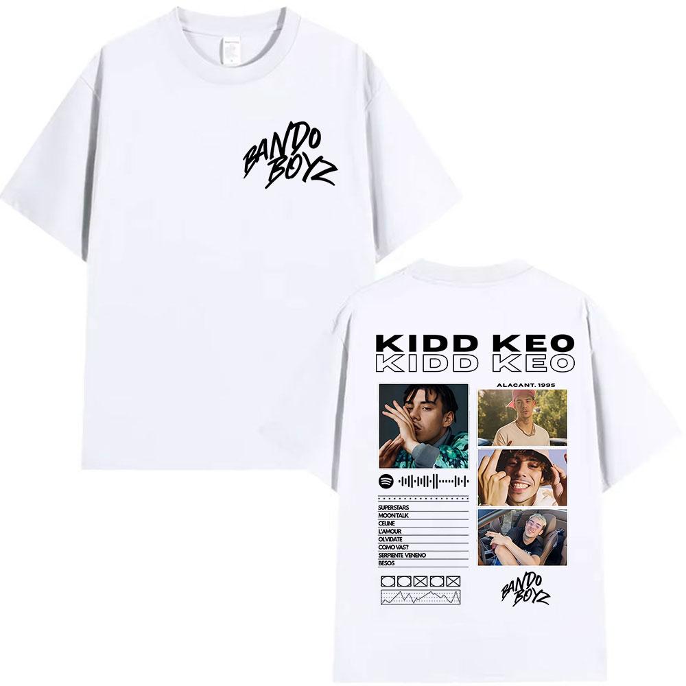 Rapper Kidd Keo Bando Boyz Album 2025 Graphic TShirts Mens Vintage Fashion Oversized Cotton T Shirt Hip Hop Clothing Tshirts