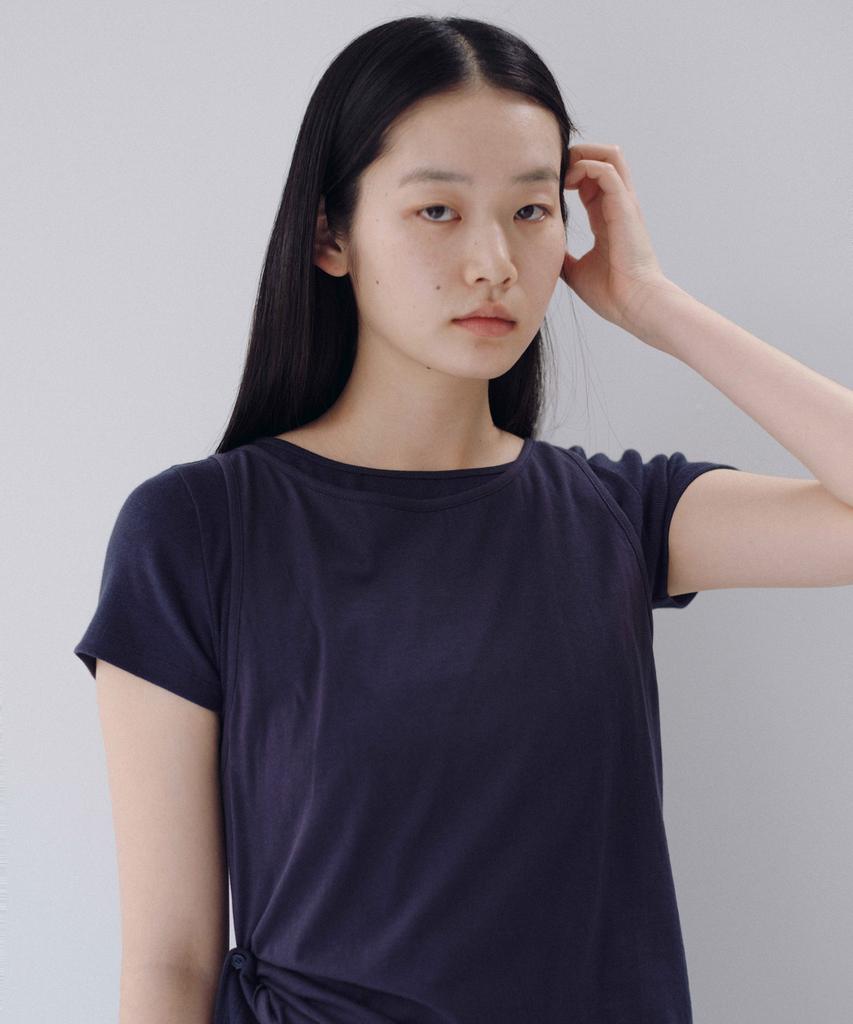 Ohesio Two-Way Layered T-Shirt, Navy