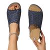 New simple floral hollowed-out thick-soled women's outerwear sloping heel lightweight beach flip-flops