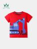 Spring/Summer Cartoon Excavator Short-Sleeve Children's T-shirt, Round Neck, Sizes Small/Medium