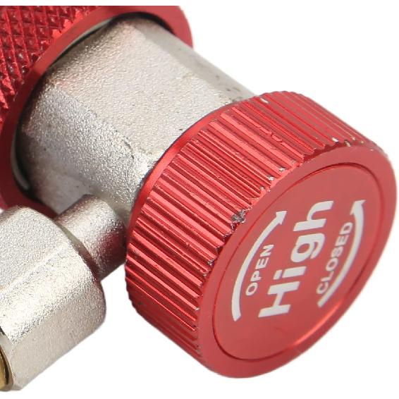 R 134a Gas Quick Connector, HVAC AC Valve Core Manifold with 1 X Blue Quick Coupler for A/C Manifold Gauge Set