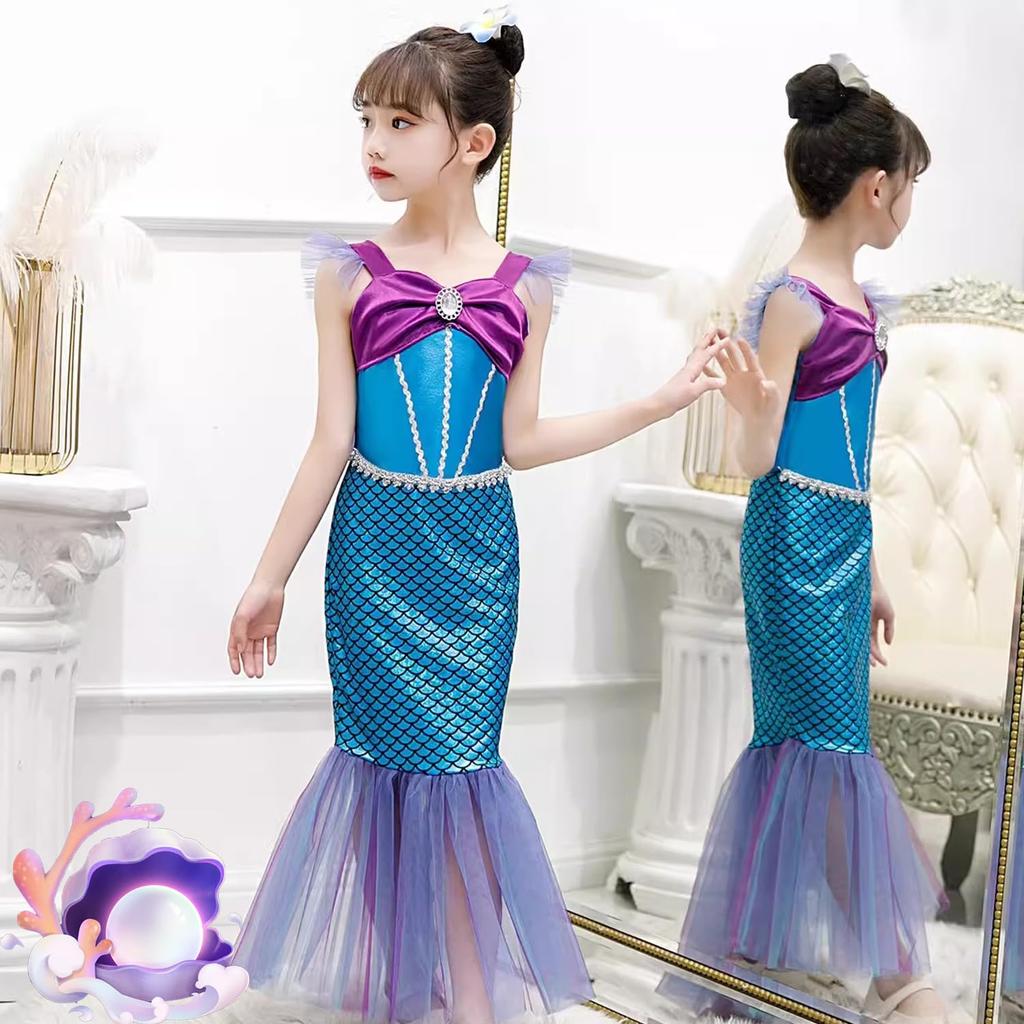 JIEAIRUI Princess Transformation Halloween Kids Christmas Gift Ariel-style Dress, Children's Mermaid-style Cosplay, Ariel-style Dress, Kids'