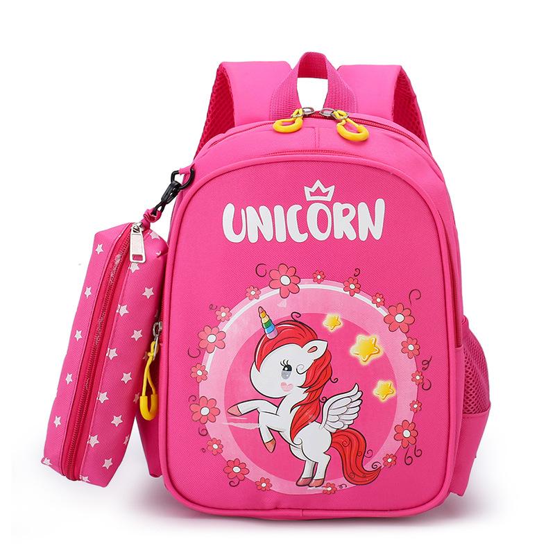Kids Backpack Pencil Case Set Cute Cartoon Unicorn School Bag Lightweight Waterproof Spine Protection Large Capacity Bookbag