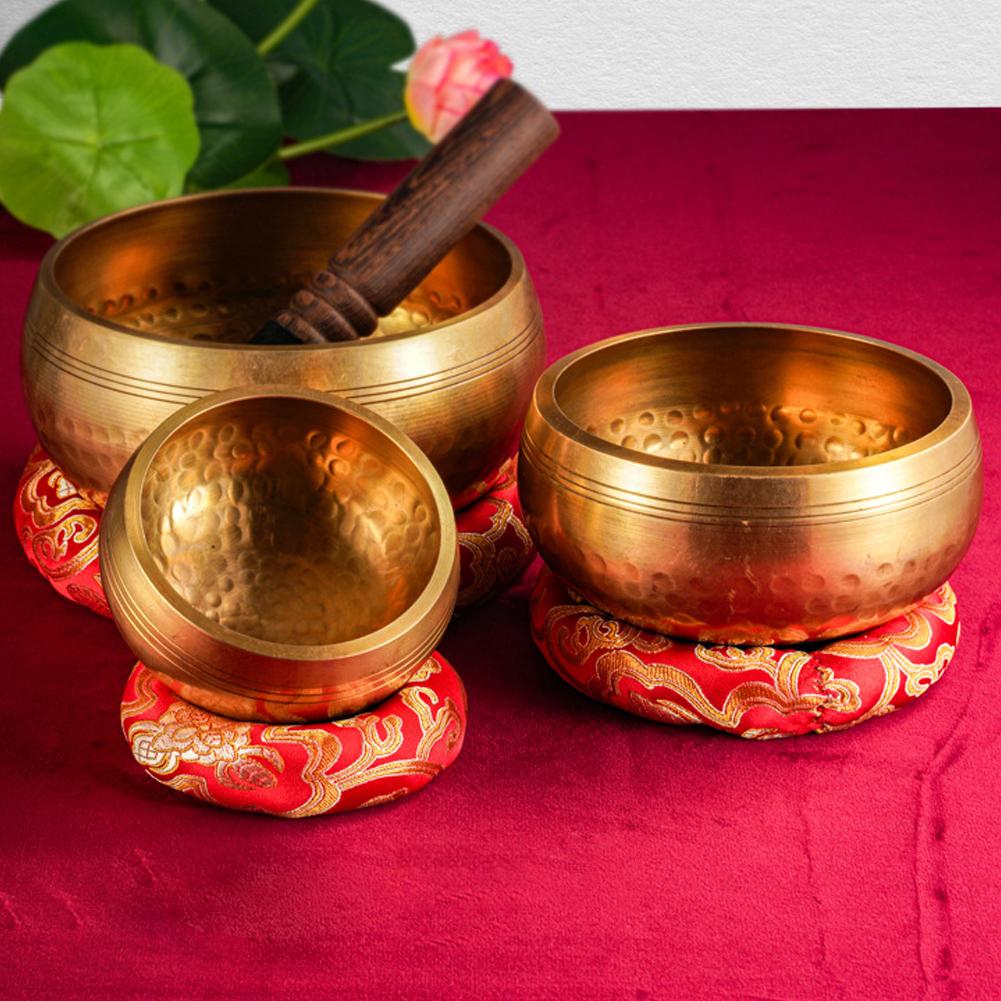 Nepal Tibetan Buddhist Bowl Meditation Singing Bowl Handmade Buddha Sound Bowl for Yoga Chakra Healing Mindfulness Stress Relief