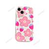 Pink Strawberry Flower Applies To Apple 17promax Mobile Phone Case Iphone15 Airbag 14P Anti-drop Protective Case