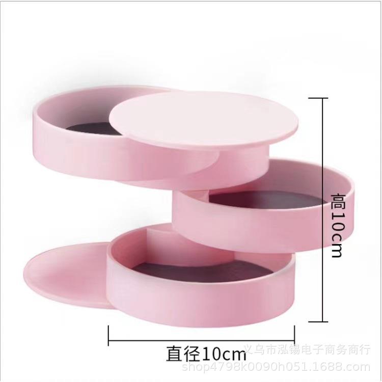Fashionable Rotating Multi-Layer Gift Box Desktop Storage Box for Women'S Hair Accessories Jewelry Box