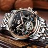 8759G Uhr Uhr Kalenderanzeige Dekoration [CARNIVAL] Herren [Analog/Mechanisch/Automatisch] (Schwarz/Roségold/Metall) (Datum) Chronographen-Stil