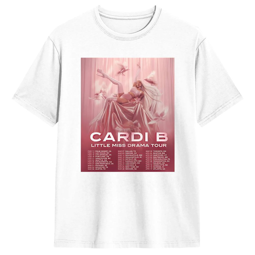 Summer Cardi B Little Miss Drama Tour 2026 Novelty Tshirts Cotton Tshirt For Unisex Y2k Classic Short Sleeve Tees