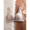 Women Seamless Light Pink Lace Bra with Mesh V-Neck
