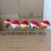 Sports Ball Christmas Tree Top Ornament, Spring Mounted Santa Hat Style for Indoor Holiday Party Tabletop Shelf Display