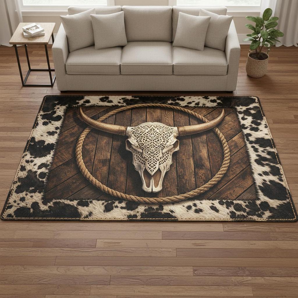 Tappeto a tema ispirato ai nativi americani, Mandala tribale e Tappetino antiscivolo geometrico per camera da letto, soggiorno, Tappeto decorativo rustico