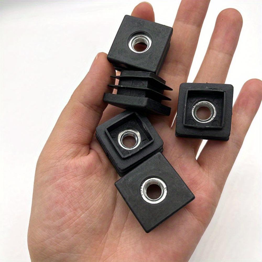 10 Pcs M8 Rubber Square Tube Plastic End Caps for Chair Table Legs Protective Pipe Plugs for Furniture Flooring Protection