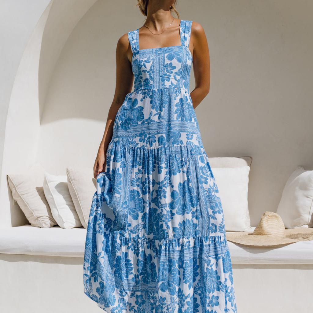 Sommer Neues Urlaubs-Strandkleid Lockeres Trägerkleid