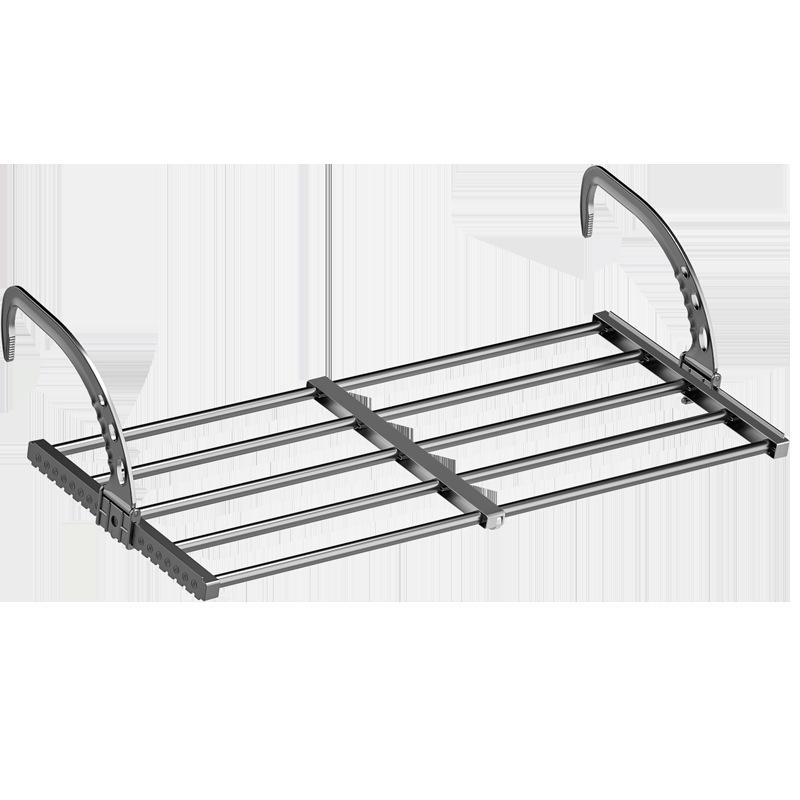 Retractable Balcony Clothes Rack for Drying: Rail for Windows, Radiators, and Railing Shoes.