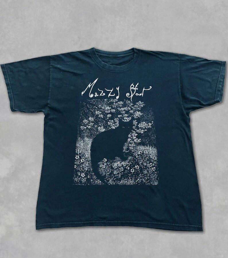 Koszulka Mazzy Star Cat, bawełniana koszulka Mazzy Star w kolorze czarnym unisex S-5XL VN1308 unisex