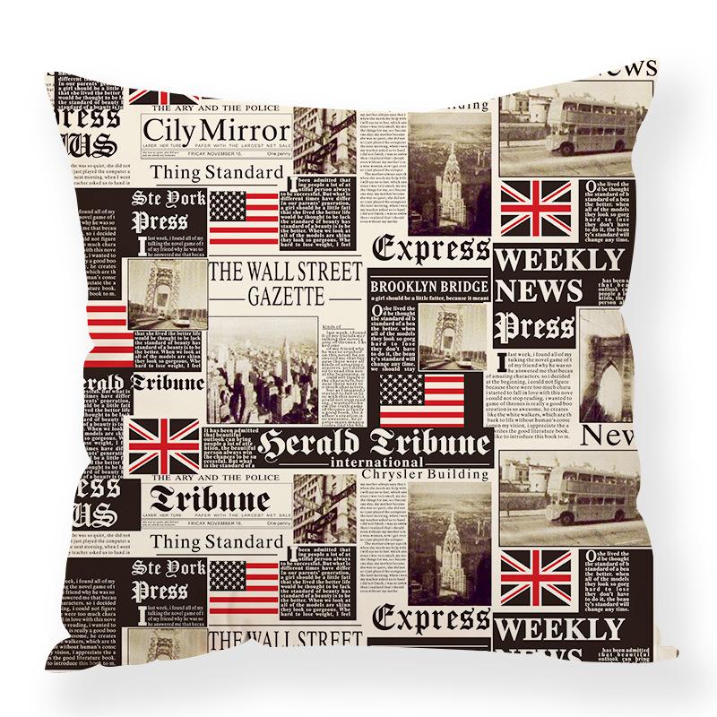 Retro Animal Chain Mixed Elements Digital Printing Pillow Case Car Waist Pillow