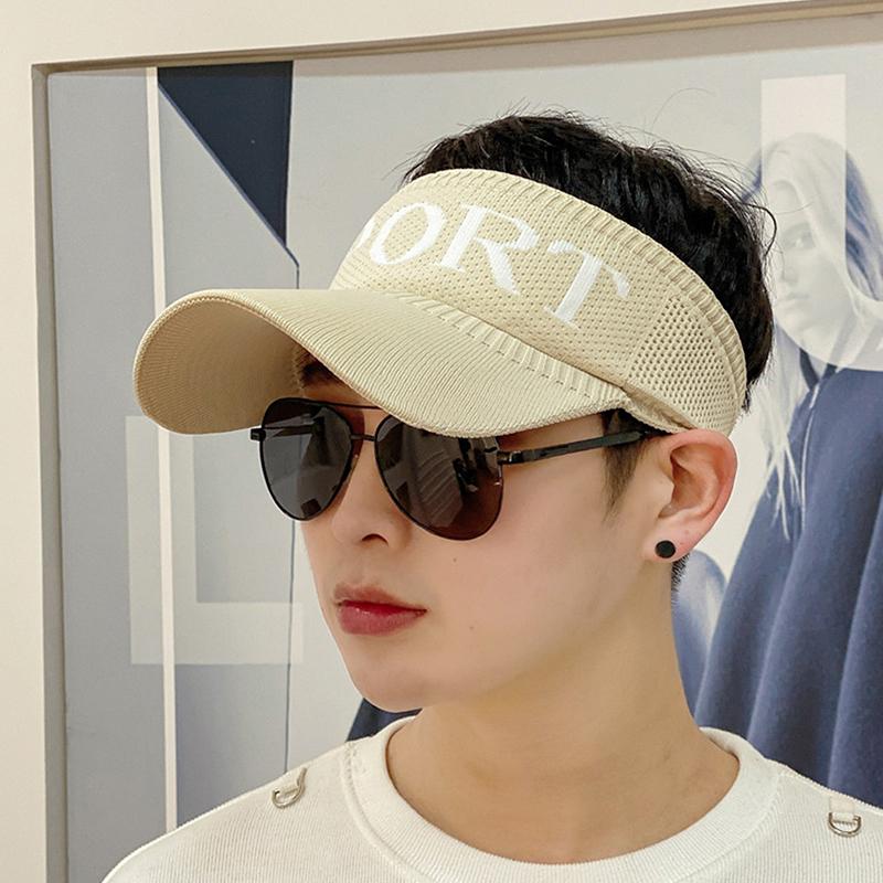 Summer Empty Top Sport Cap Brim Uv Protection Knitted Hat Breathable Sun Outdoor Hat Korean Fashion Sunshade