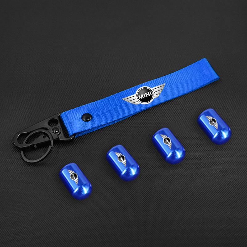 For BMW M E46 E90 E60 Tire Valve Stems Cap Car Keychain Style Wheel Air Valve Cover For BMW Mini Cooper R50 R53 R55 R56 R60 R61 F54 F55 Sticker Q00