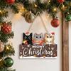 Eco-Friendly Christmas 3 Kitten Hanging Board Wooden Cat Christmas Door Sign  Entrance Hall
