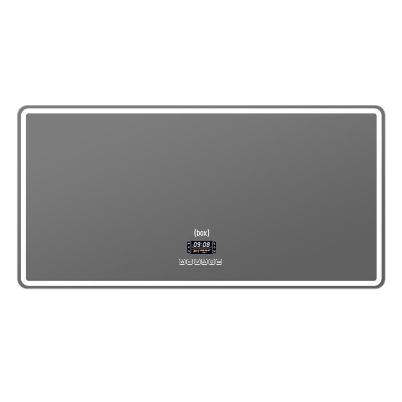 European-Style LED Square Bathroom Mirror with Touchscreen, Anti-Fog, Bluetooth, and Induction Features