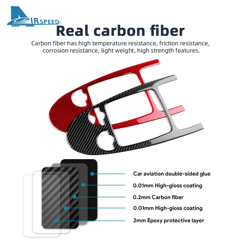 Real Soft Carbon Fiber Trim Sticker For Mercedes Benz SLK R171 2004 2005 2006 2007 2008 2009 2010 Car Central Control Gear Shift