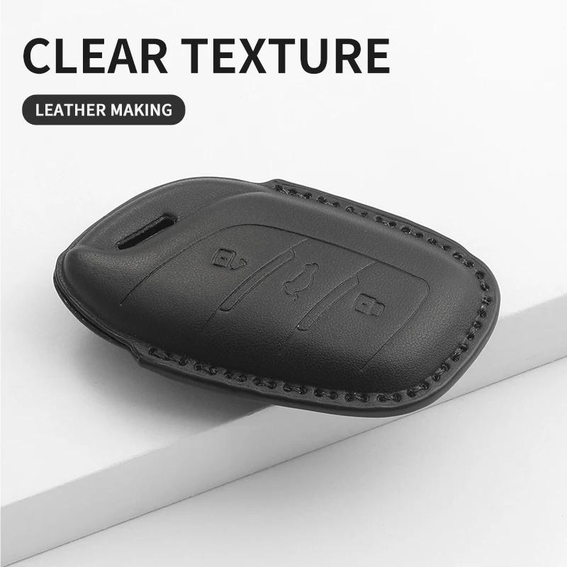 Interior Mouldings Leather Car Key Case Cover Protector Shell Fob Accessories For MG 4 2023 Mg4 Ev MG HS GT ZS EV ZX MG5 MG6 3 B
