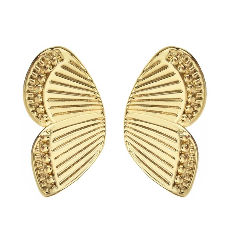 Cercei cu șuruburi cu jumătate de fluture pentru femei, vintage, din metal auriu de 14k, fermecători, bijuterii, Boucles D'oreilles