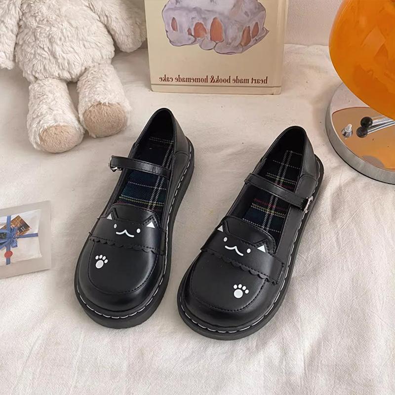 

Униформа Плоские Мягкие Девочка Универсальные Студенческие Нишевые Мэри Джейн Одиночные Туфли Милый Котенок Маленькие Кожаные Туфли 2025 40 чёрный