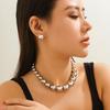 Eye Catching Large Bead Necklace Zinc Alloy Materials Clavicle Chain Accessories For Layering And Gifting