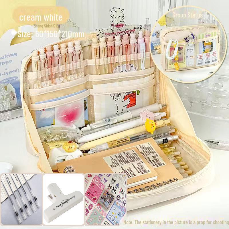 High-Capacity 12-Layer Pencil Case for Girls - Ideal for Junior & Senior High School Students