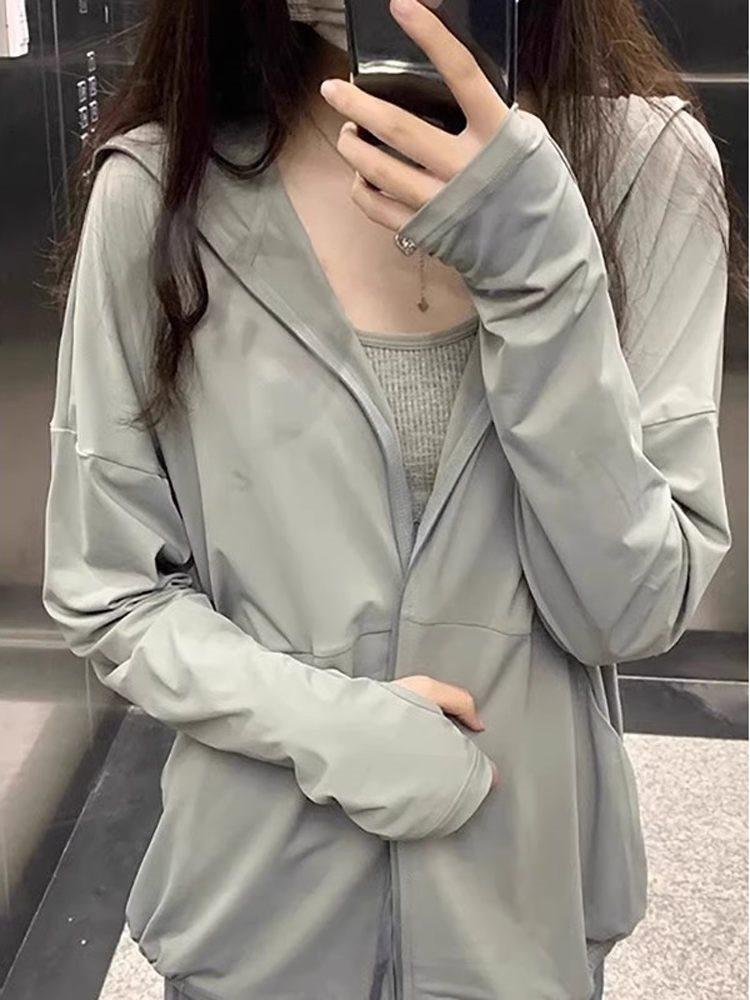 Women's 2025 Ice Silk Hooded UV Protection Summer Cardigan Jacket