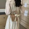 Women Small Handbags Rattan Crossbody Bag Bohemia Summer Beach Ribbon Design Straw Bag Female Fashion Shoulder Messenger Purse