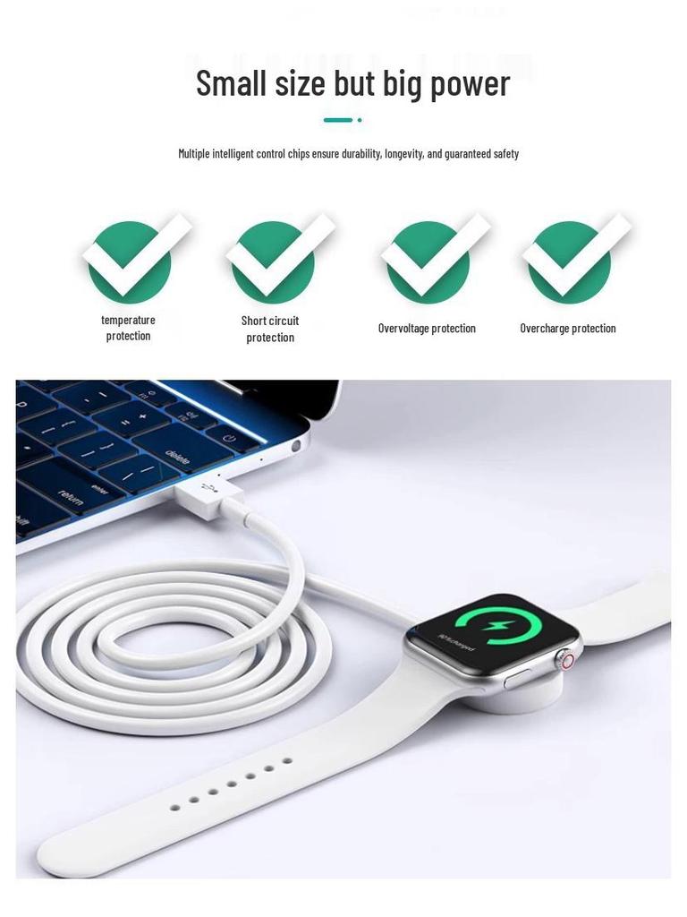 Strong Magnetic Fast Wireless Charger for Apple Watch with Type-C Cable